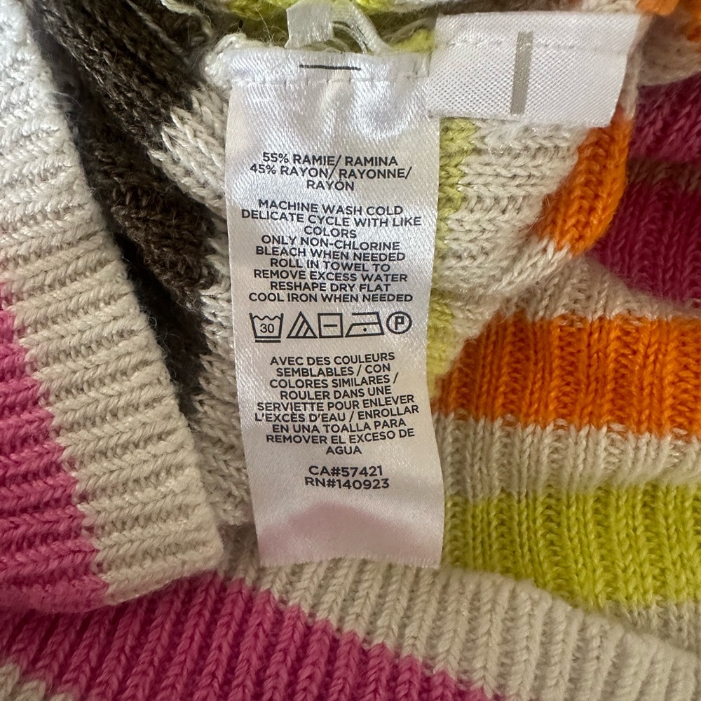 Ann Taylor LOFT Striped Wedge Sweater Tee Multi Color Women’s Size S - Picture 5 of 8